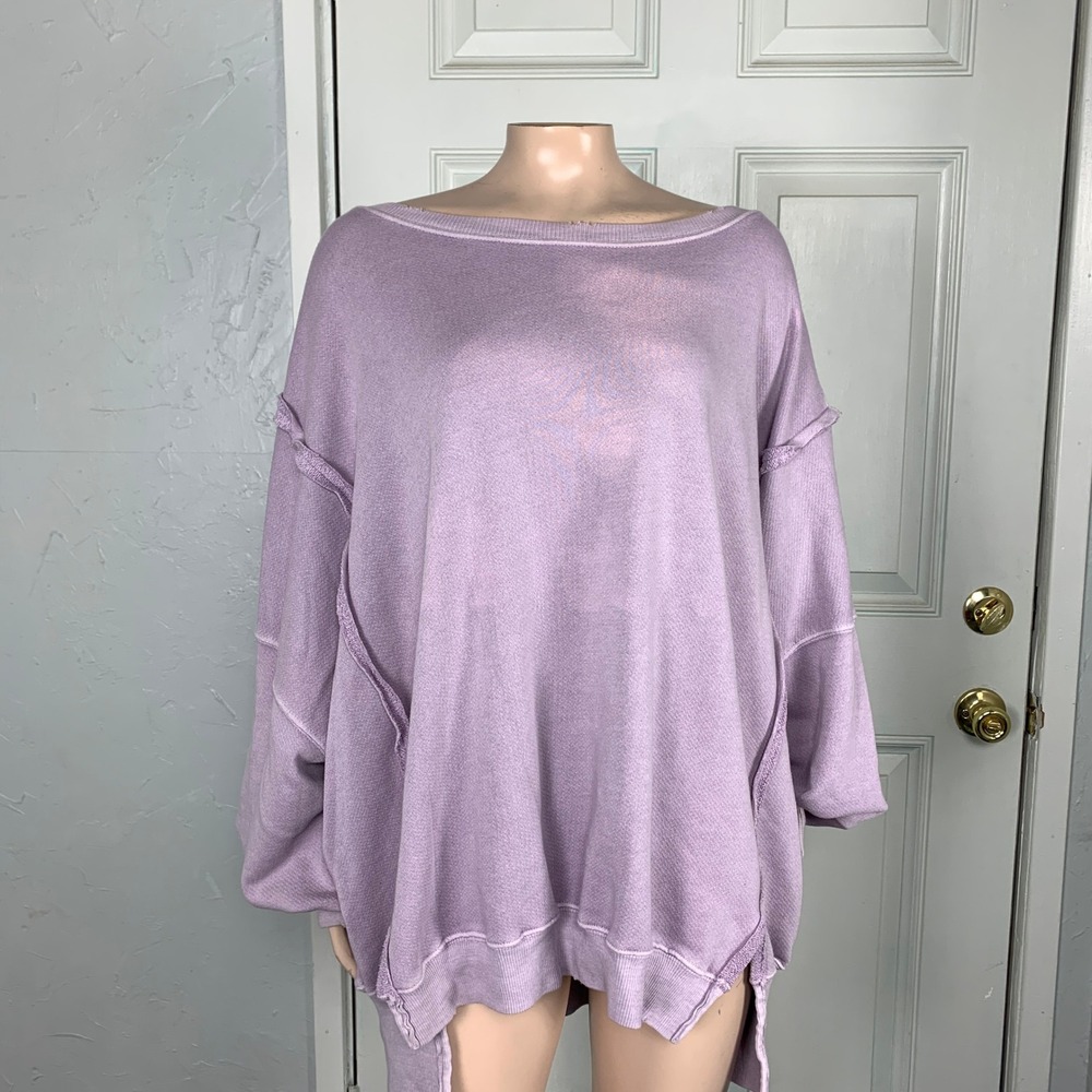We The Free People Camden Pullover Women's Shirt Large sweatshirt cotton T3-17